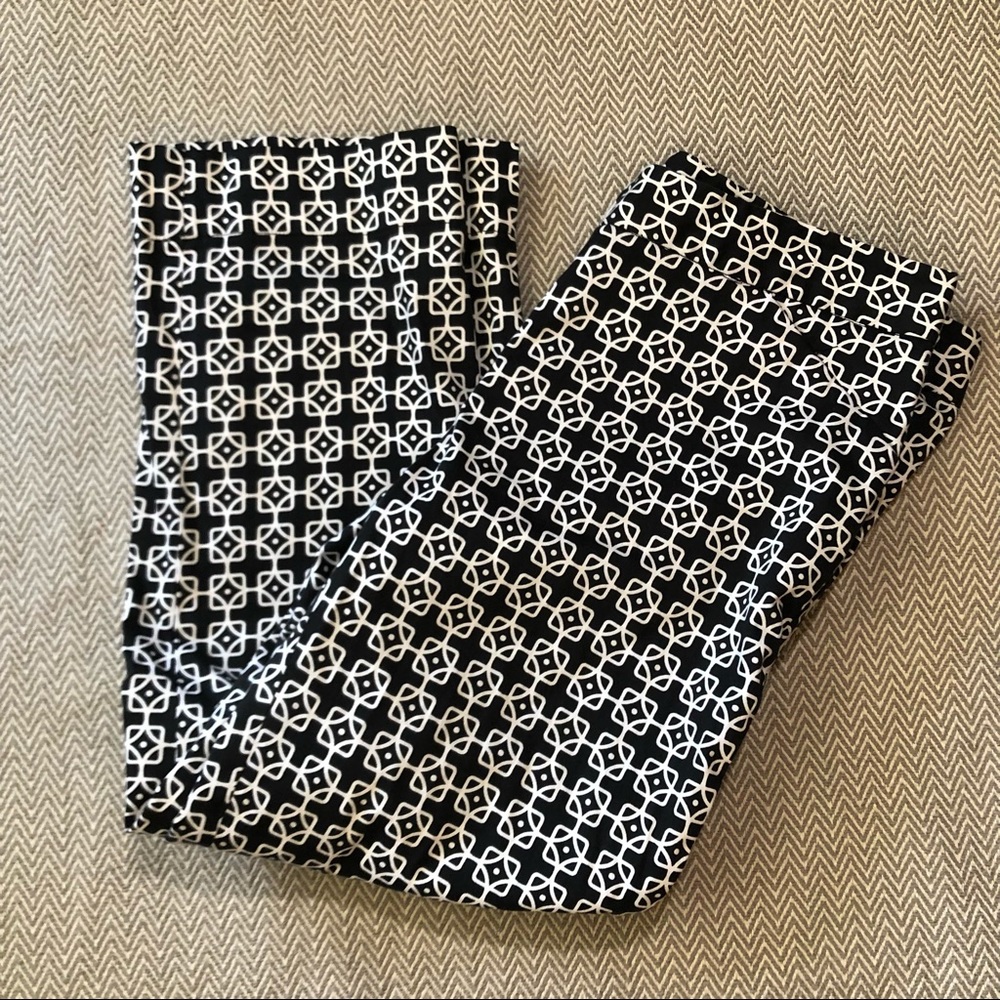 Black & White Patterned Dress Pants, Size 6
